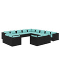 Black 13-Piece PE Rattan Outdoor Sectional Sofa V735576