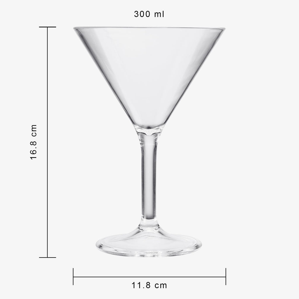 Clear Shatterproof 10oz Martini Glasses Set of 6 Q871