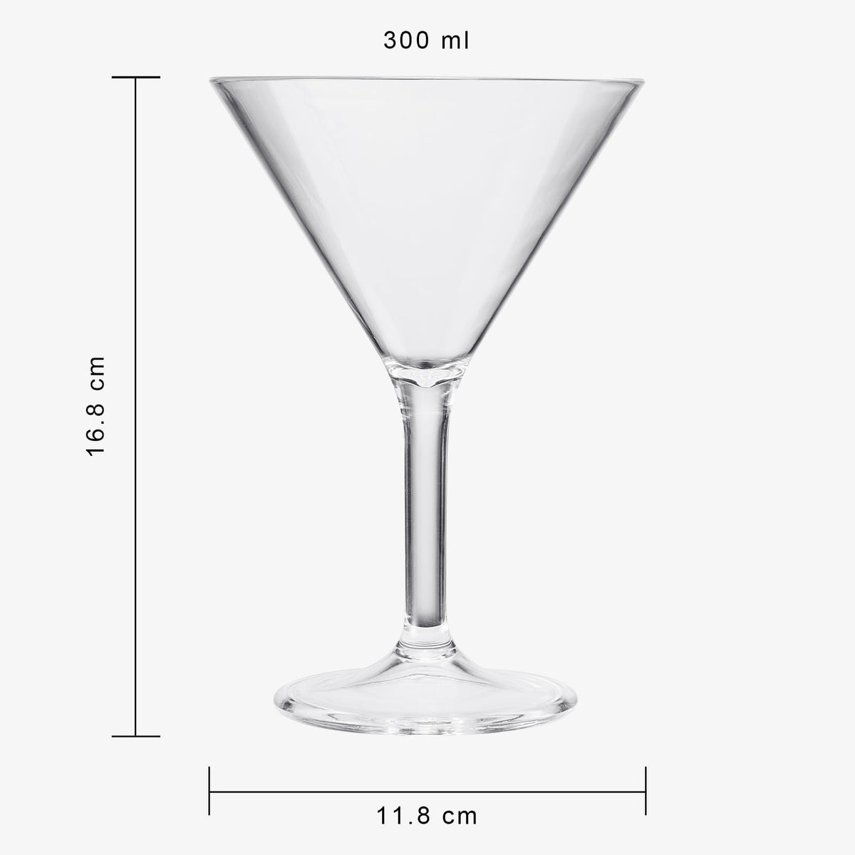 Clear Shatterproof 10oz Martini Glasses Set of 6 Q871