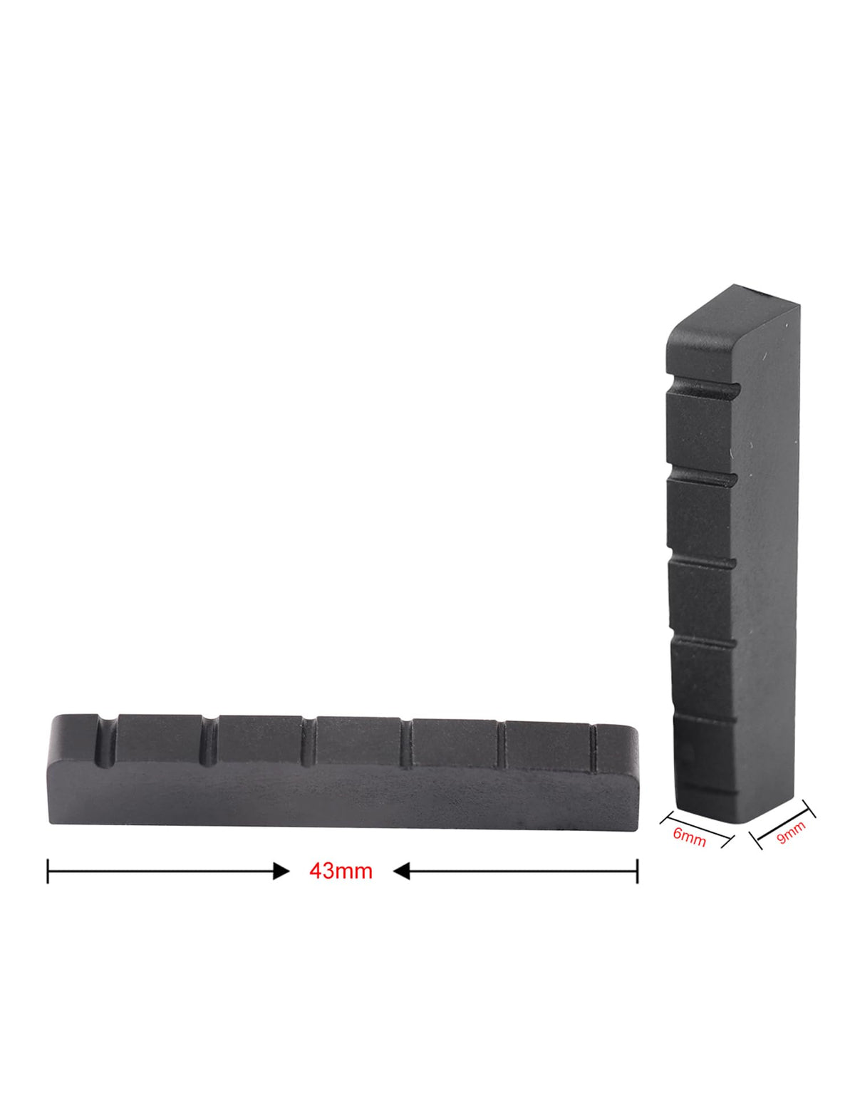 Graphite Guitar Nut 43 x 9 x 6mm 2Pcs V795