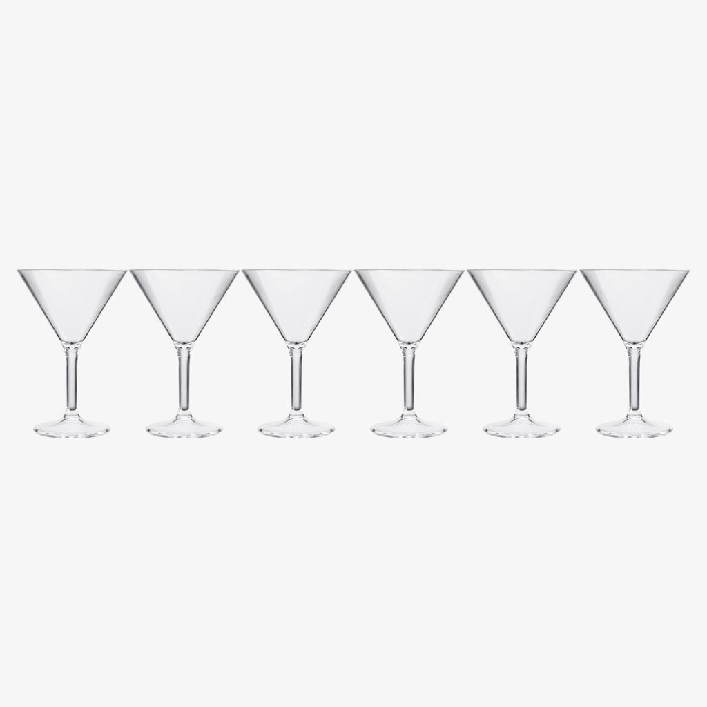 Clear Shatterproof 10oz Martini Glasses Set of 6 Q871