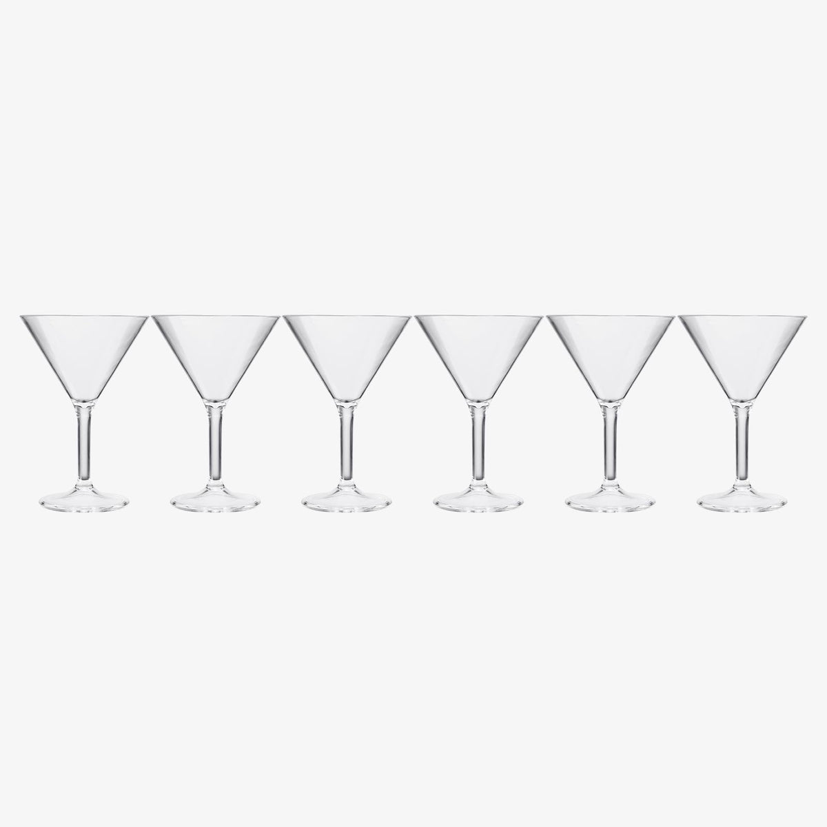 Clear Shatterproof 10oz Martini Glasses Set of 6 Q871