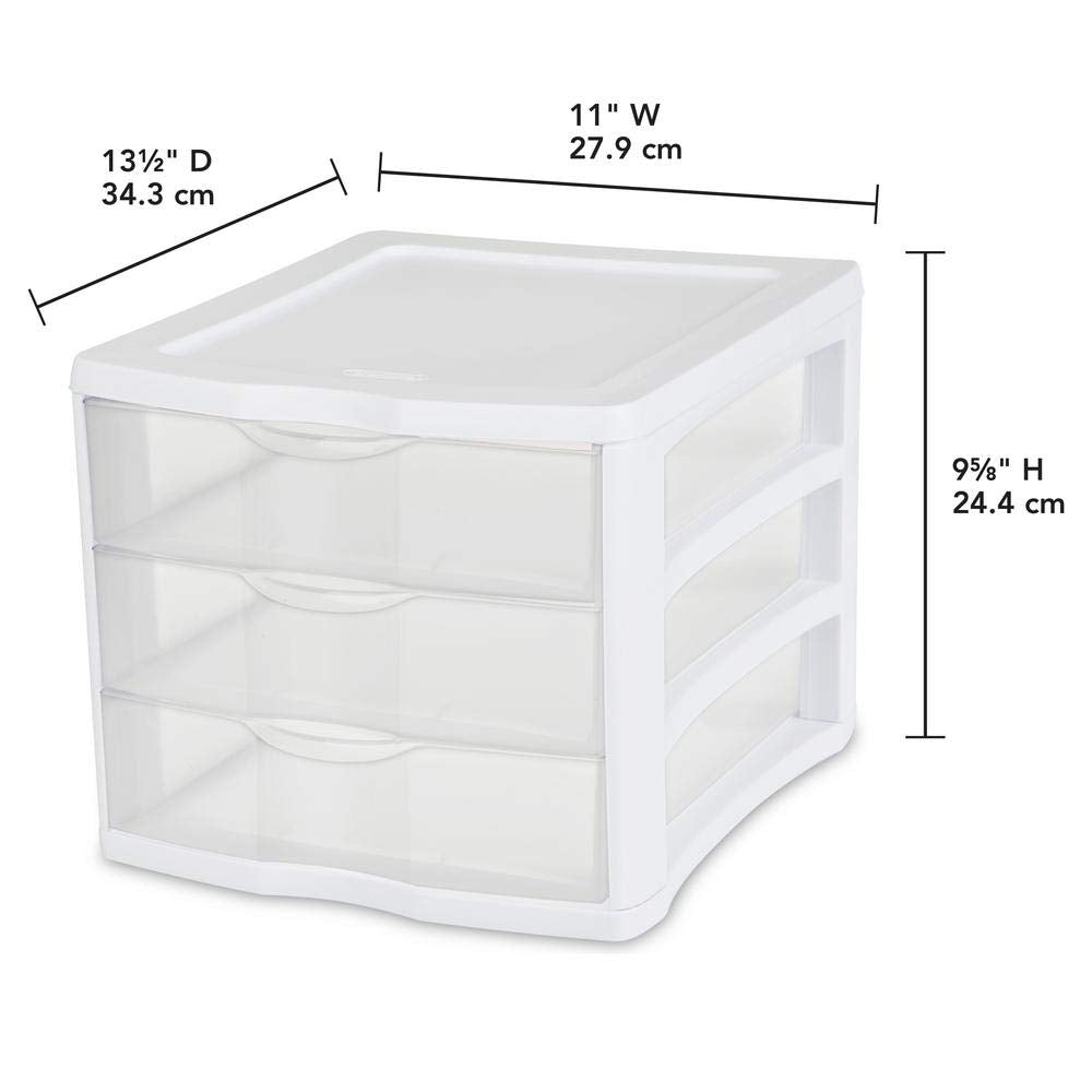 3 Drawer White Organizer N263