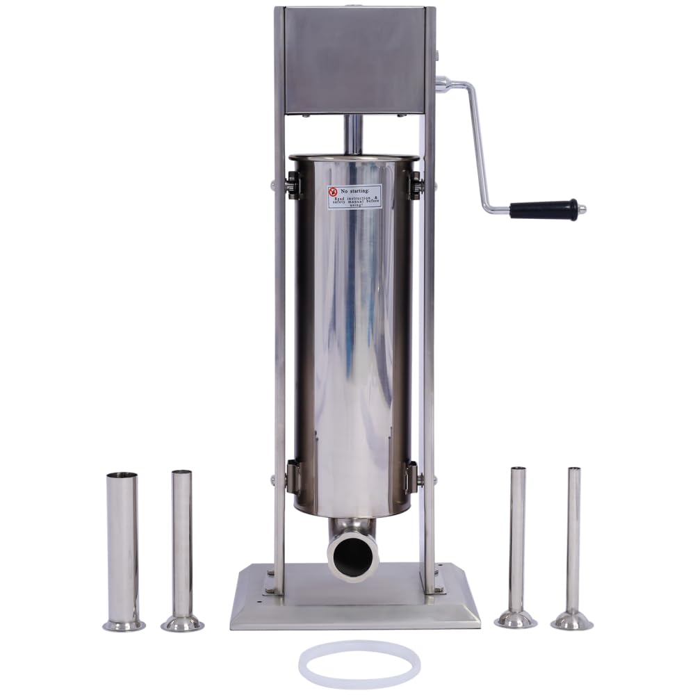 Vertical Stainless Steel Manual Sausage Stuffing Machine with 4 Filling Tubes P5374