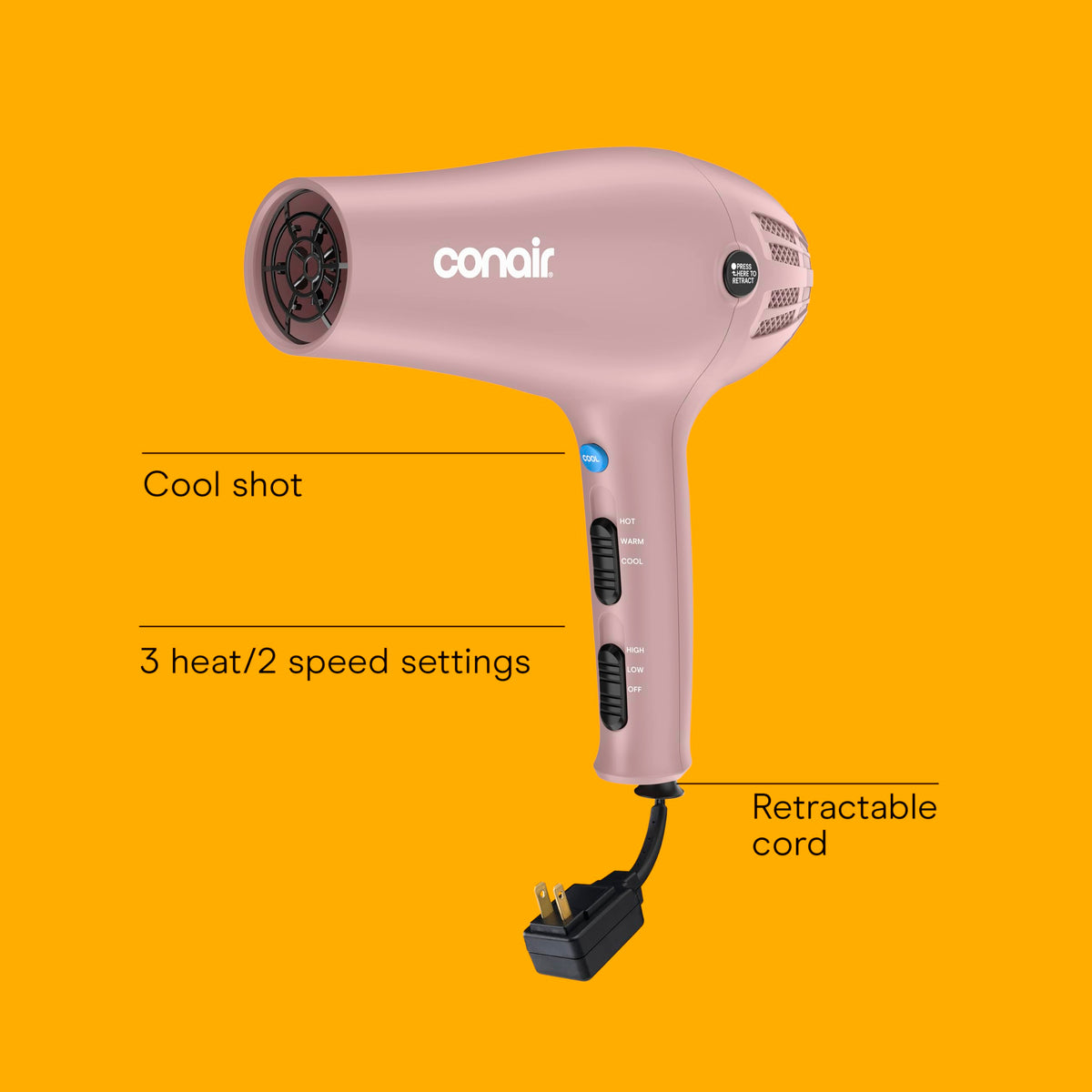 1875W Hair Dryer with Diffuser & Concentrator I968