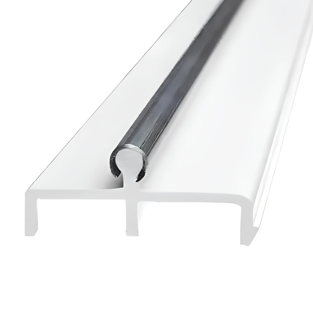 Vinyl Sliding Door Track with Stainless Steel Cover White 72 Inches R979587