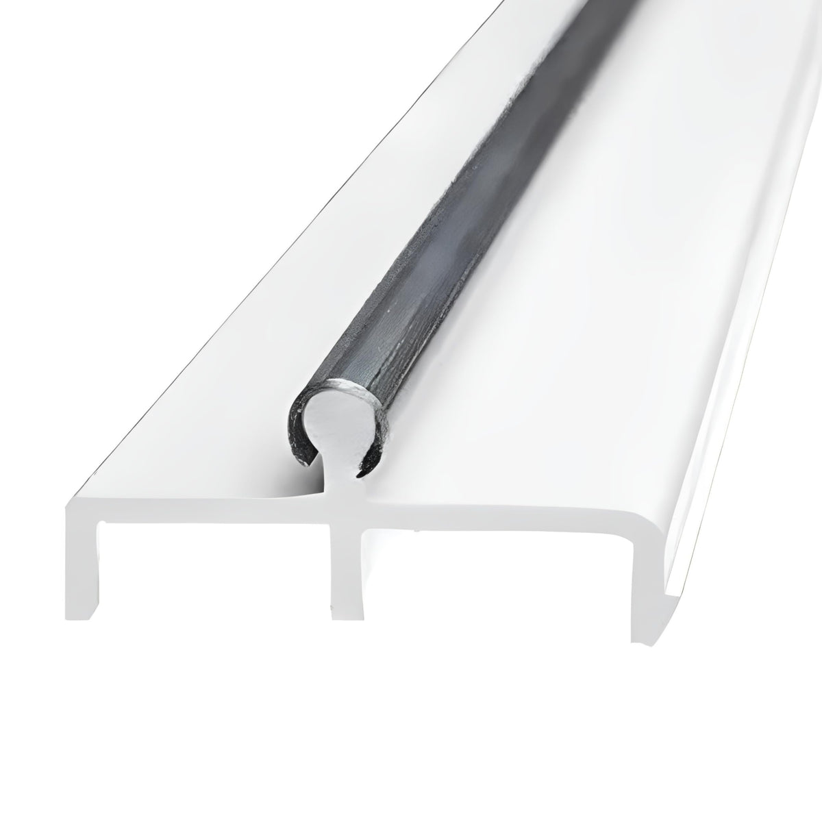 Vinyl Sliding Door Track with Stainless Steel Cover White 72 Inches R979587