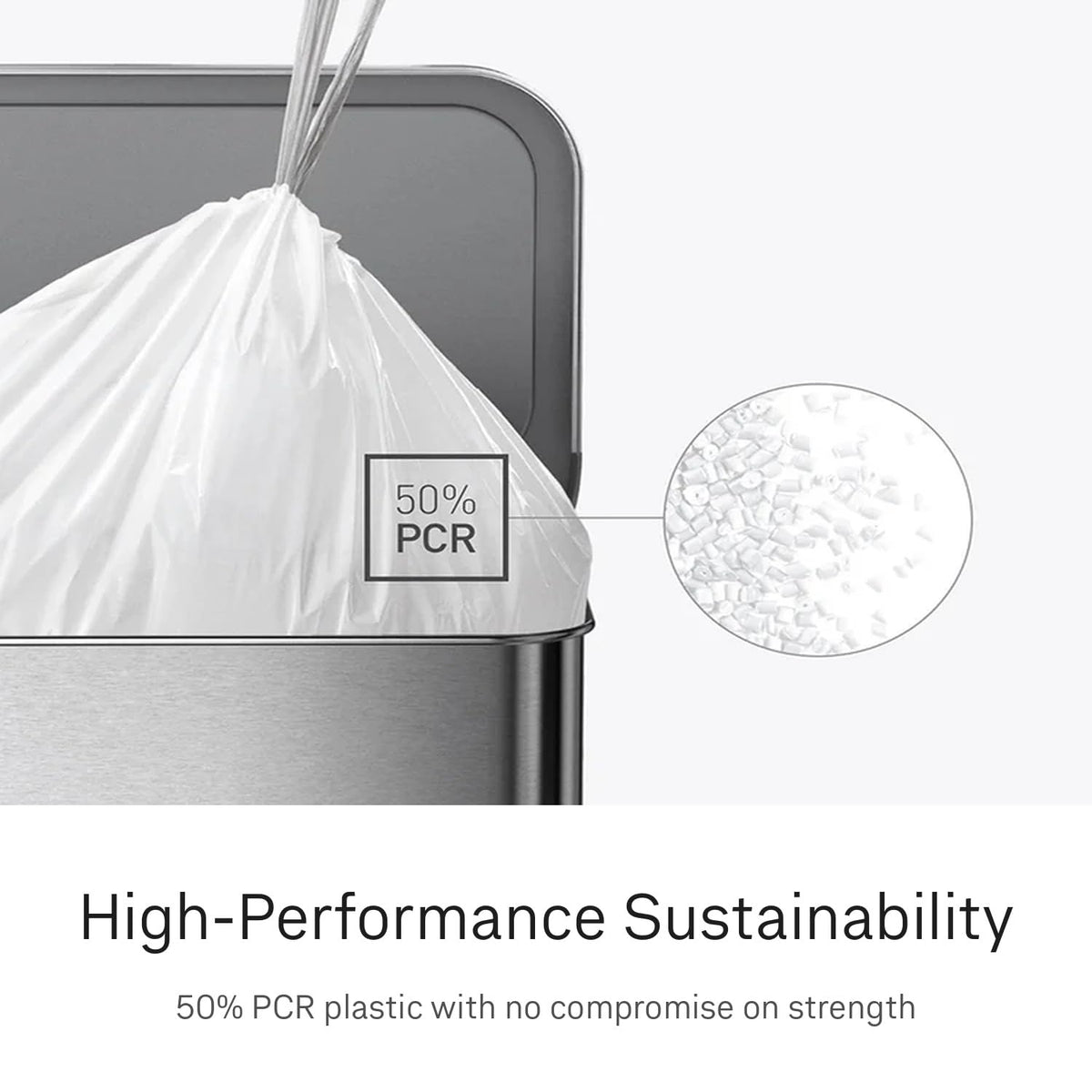 100 Count Drawstring Kitchen Trash Bags, 30-35 Liter / 8-9 Gallon, White W2599