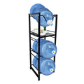 5 Gallon Water Jug Holder with 3-Tier Storage Shelves Black Z732740