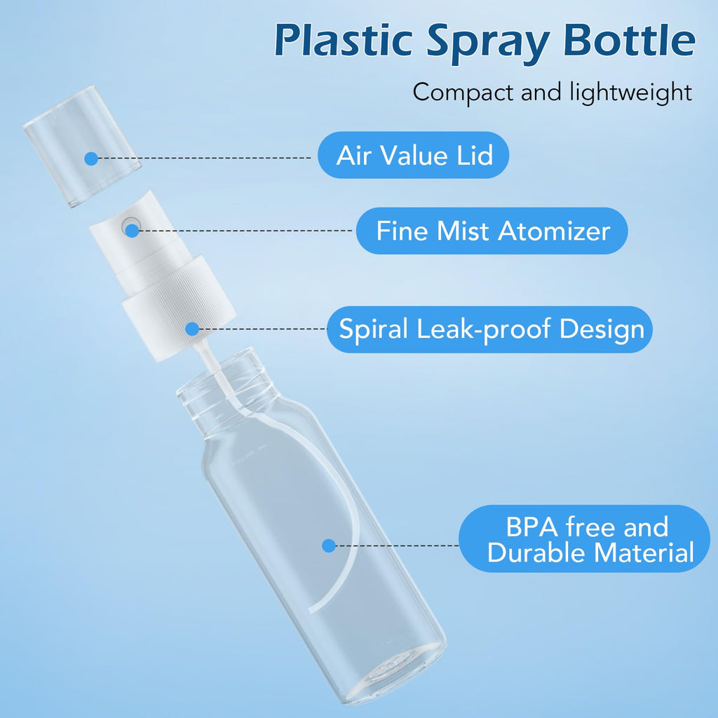 Clear 2.7oz 6 Pack Mini Spray Bottles Y627051