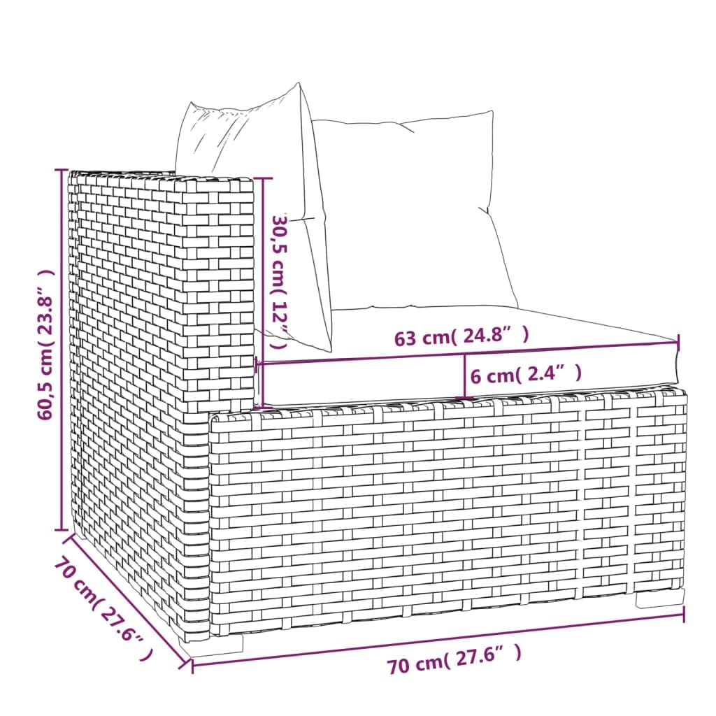 Black 13-Piece PE Rattan Outdoor Sectional Sofa V735576