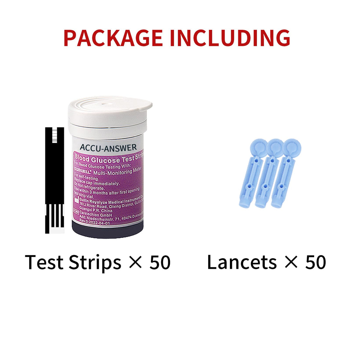50 Test Sugar Test Strips with 50 Lancets Z381275