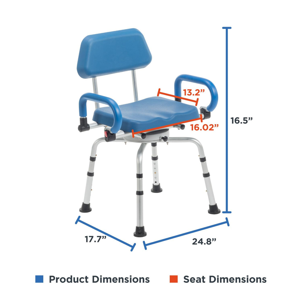 Rotating Shower Chair with Padded Swivel Seat S56359