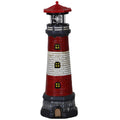 Solar Lighthouse with Rotating LED Lights, 4.7x4.7x14.8 Decorative Garden Statues, Red W272336