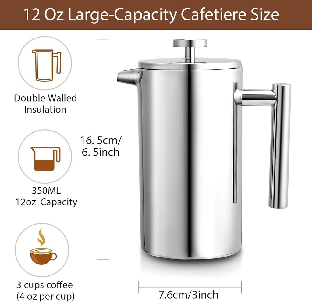 Small 12oz Stainless Steel Insulated French Press Z684043