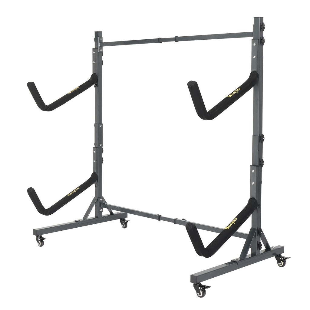 Freestanding Kayak Storage Rack with Lockable Wheels M287586