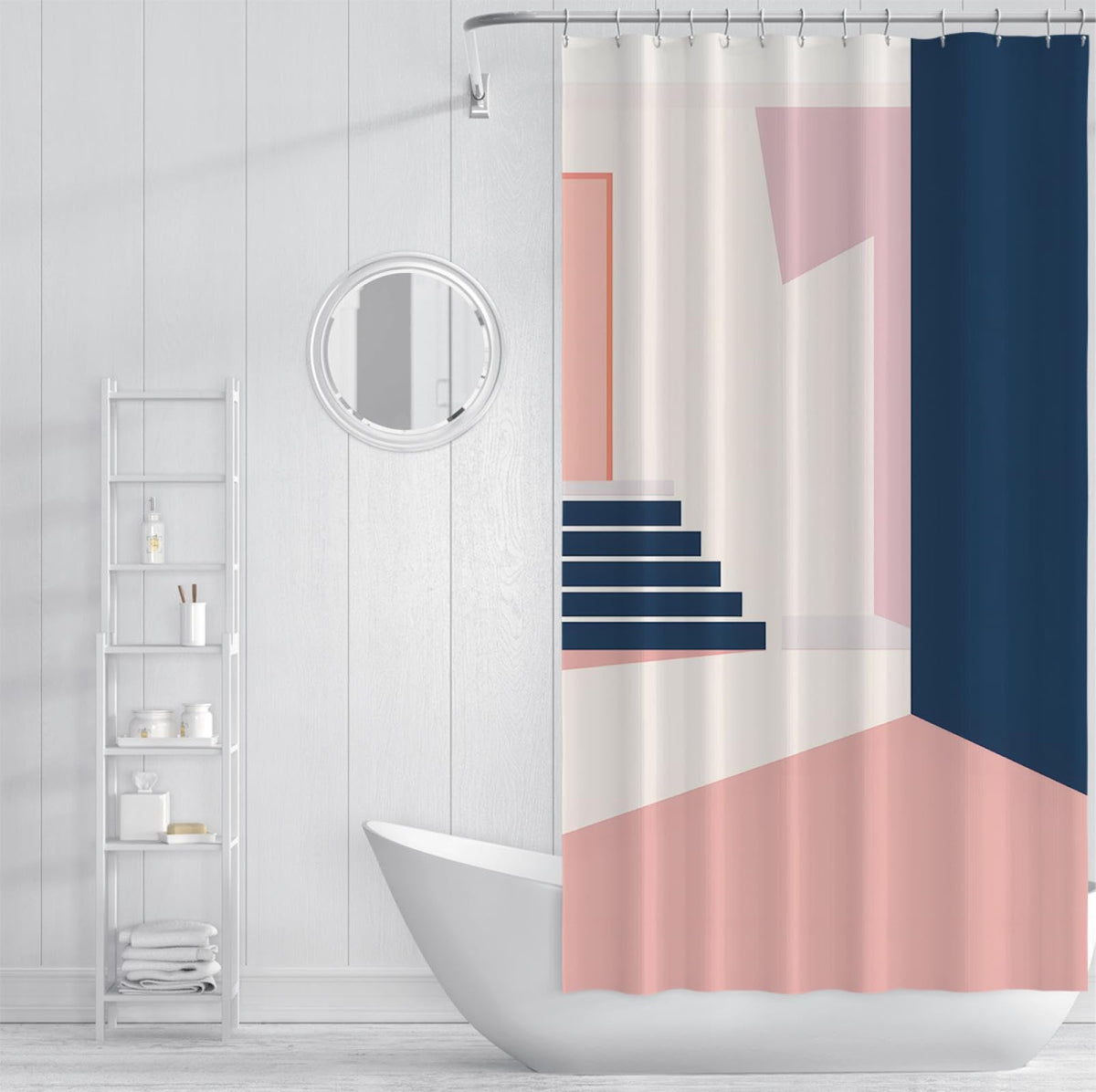 Pink Geometric Shower Curtain 72x72 Inches M119621