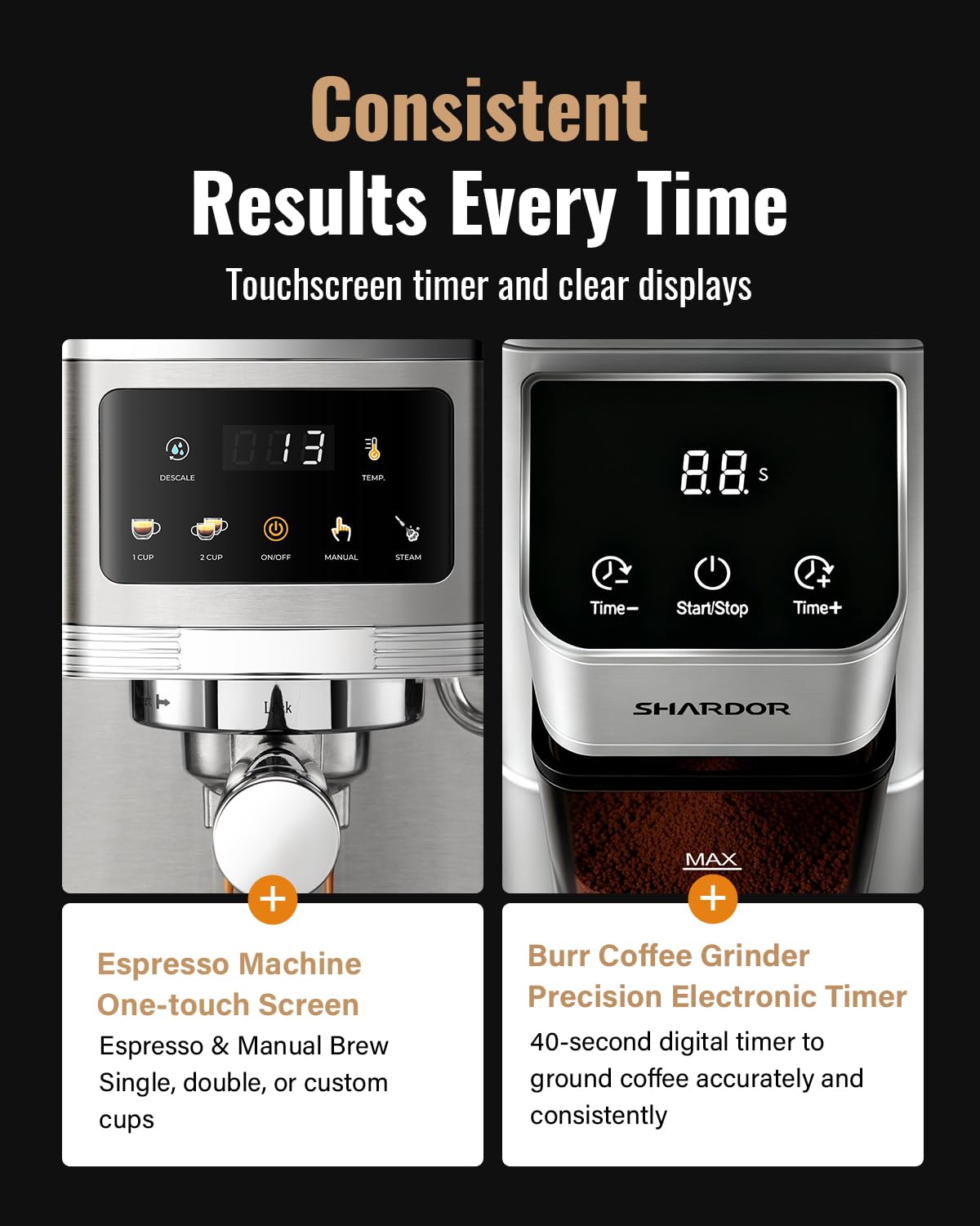 Espresso Machine with Grinder and 48 Grind Settings I27589