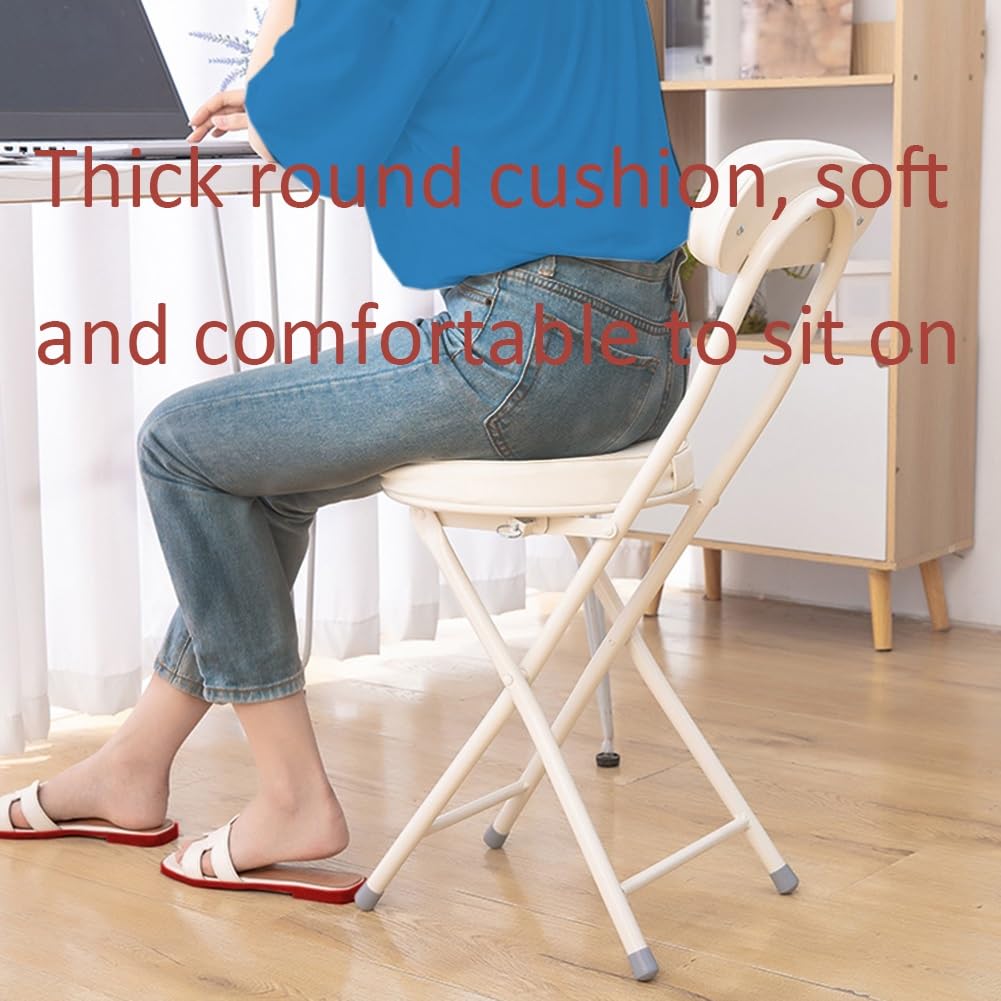 Portable Folding Stool with Back Support, Footrest, Padded Seat, Black C33637