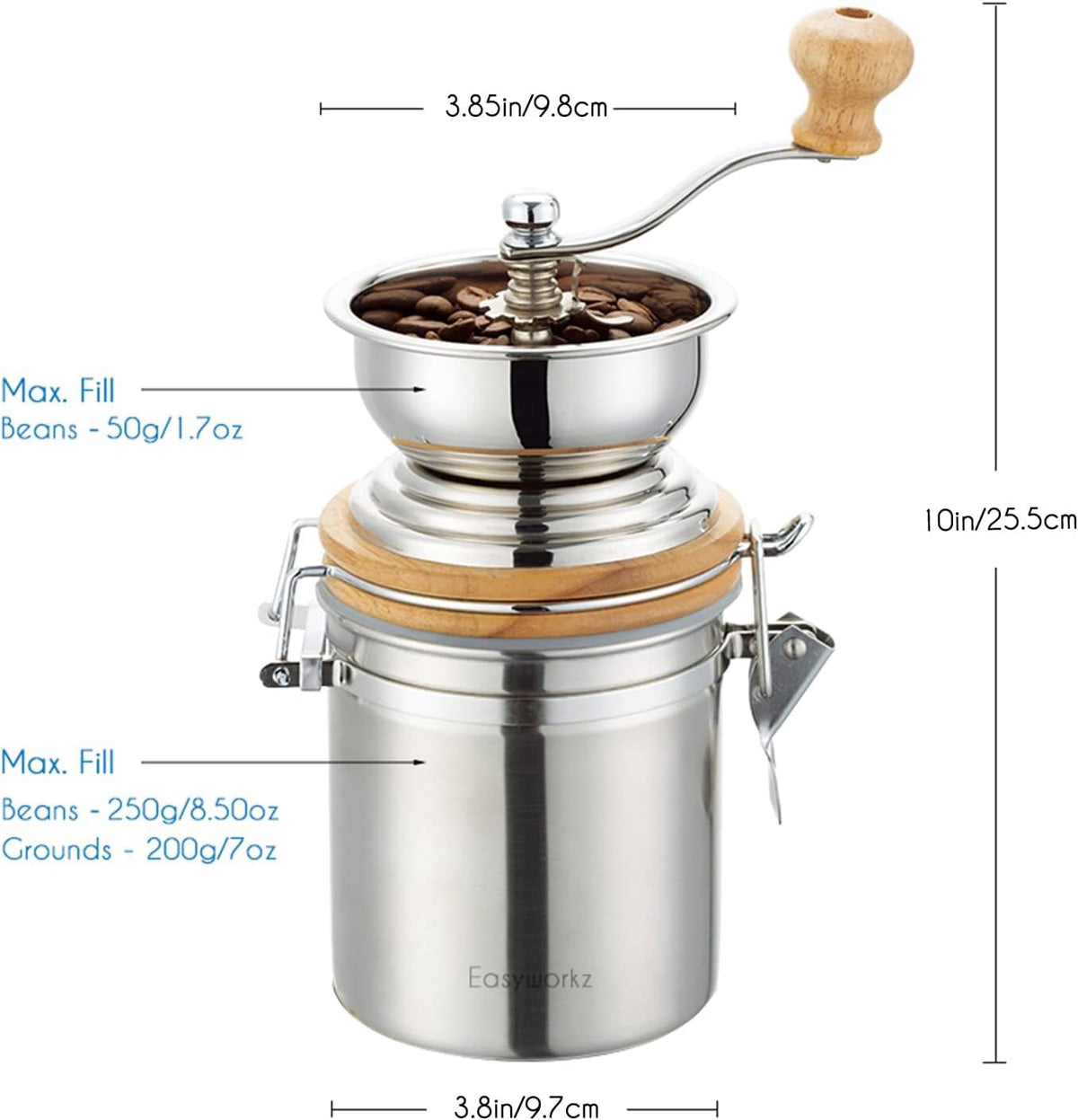 34 oz French Press and Manual Coffee Grinder with Canister U82471