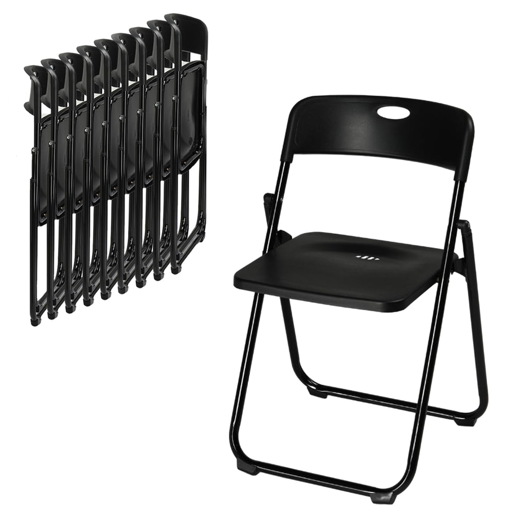 10 PCS Black Plastic Folding Chair J269321