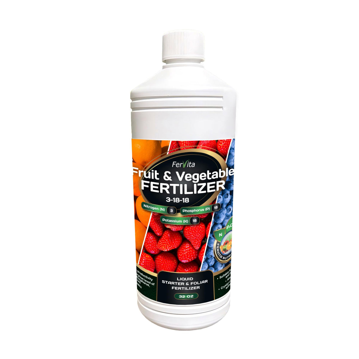 Liquid 3-18-18 Fertilizer for Vegetables, Fruits and Flowers 32oz I17851