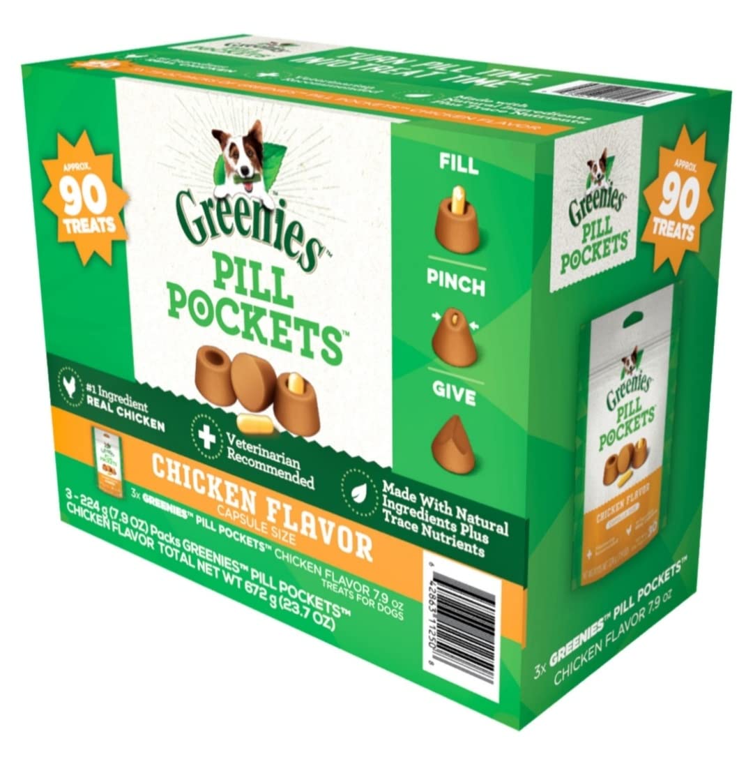 Chicken Flavor Pill Pockets Treats for Dogs 23.7 Oz A503