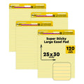 Yellow Lined Self Stick Easel Pad, 25 x 30 Inches, 30 Sheets/Pad, 4 Pads F2476