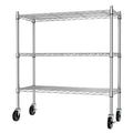3-Tier Heavy Duty Metal Storage Shelves with Casters X6979