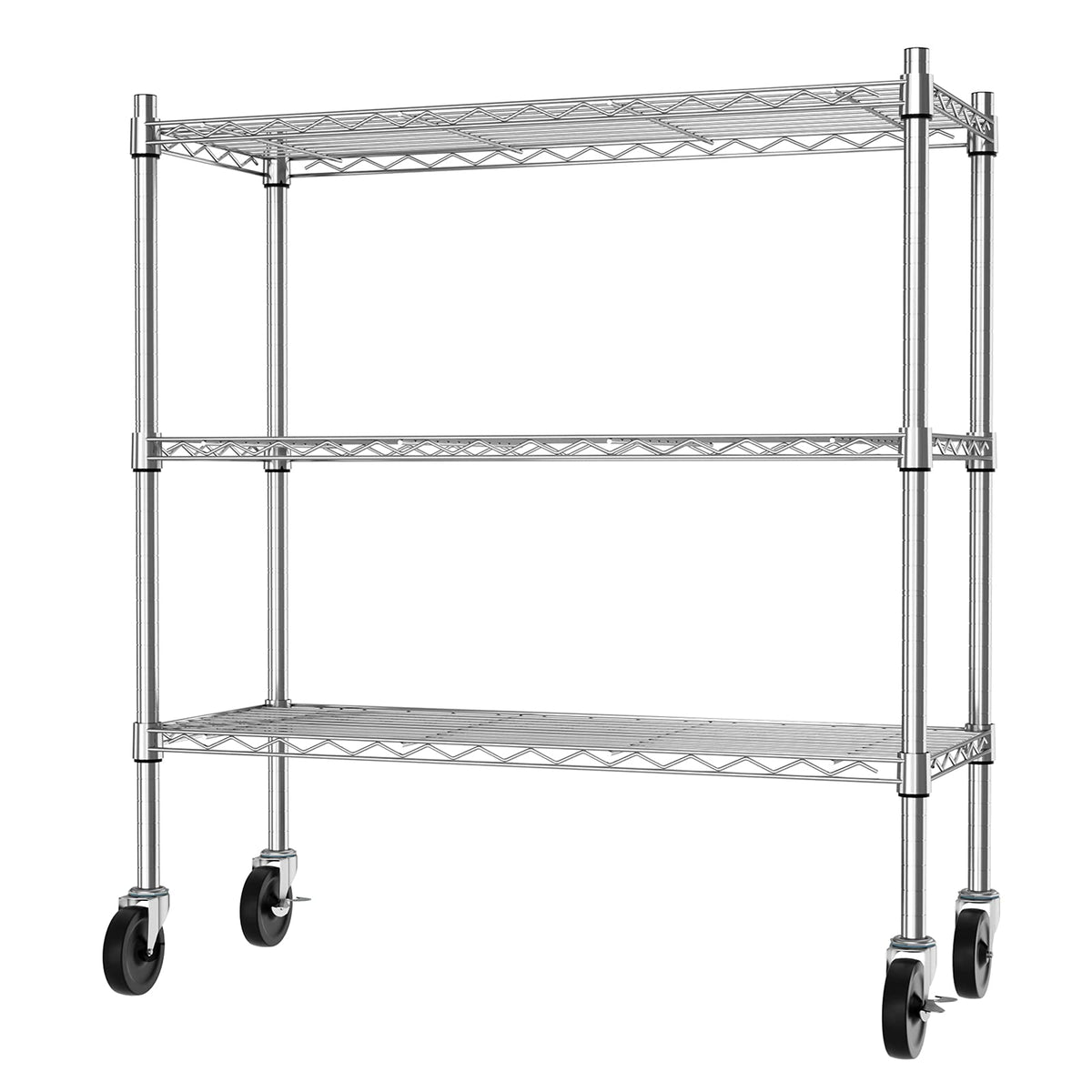 3-Tier Heavy Duty Metal Storage Shelves with Casters X6979