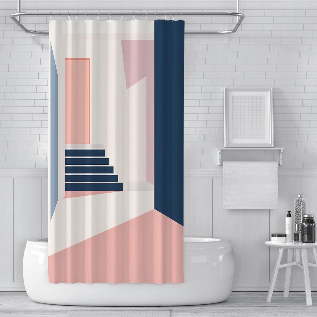 Pink Geometric Shower Curtain 72x72 Inches M119621