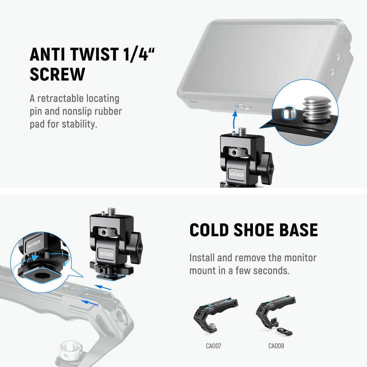 Camera Monitor Mount with Cold Shoe M468