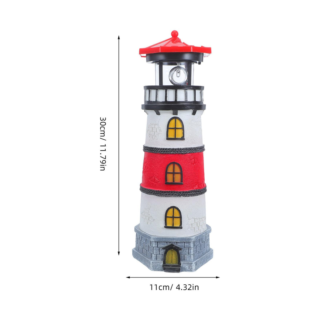 Solar Powered Waterproof LED Lighthouse Garden Statue A3181