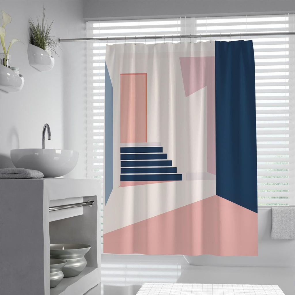 Pink Geometric Shower Curtain 72x72 Inches M119621