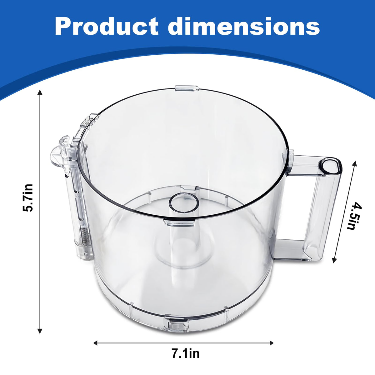 14-Cup Food Processor Working Bowl with 4 Locking Clips M1760