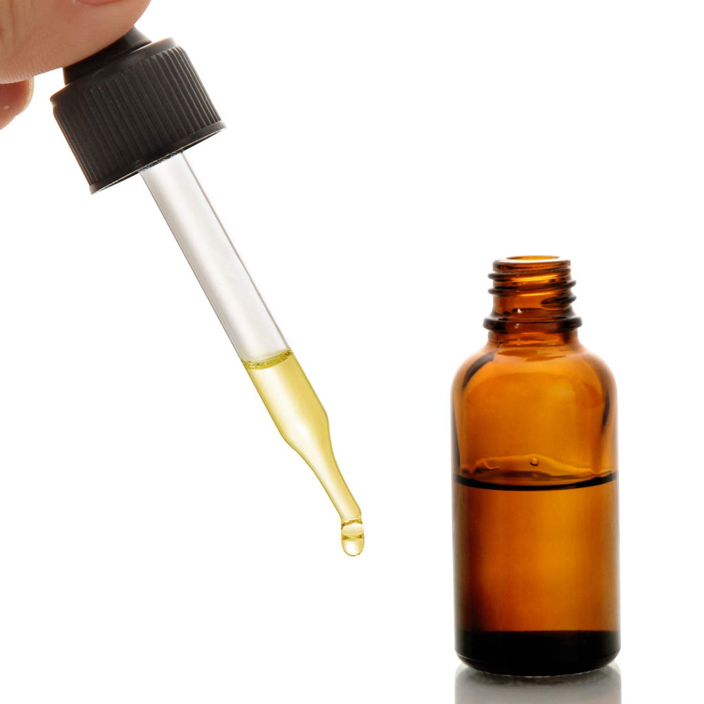 2 oz Amber Glass Dropper Bottle with Funnels F6358
