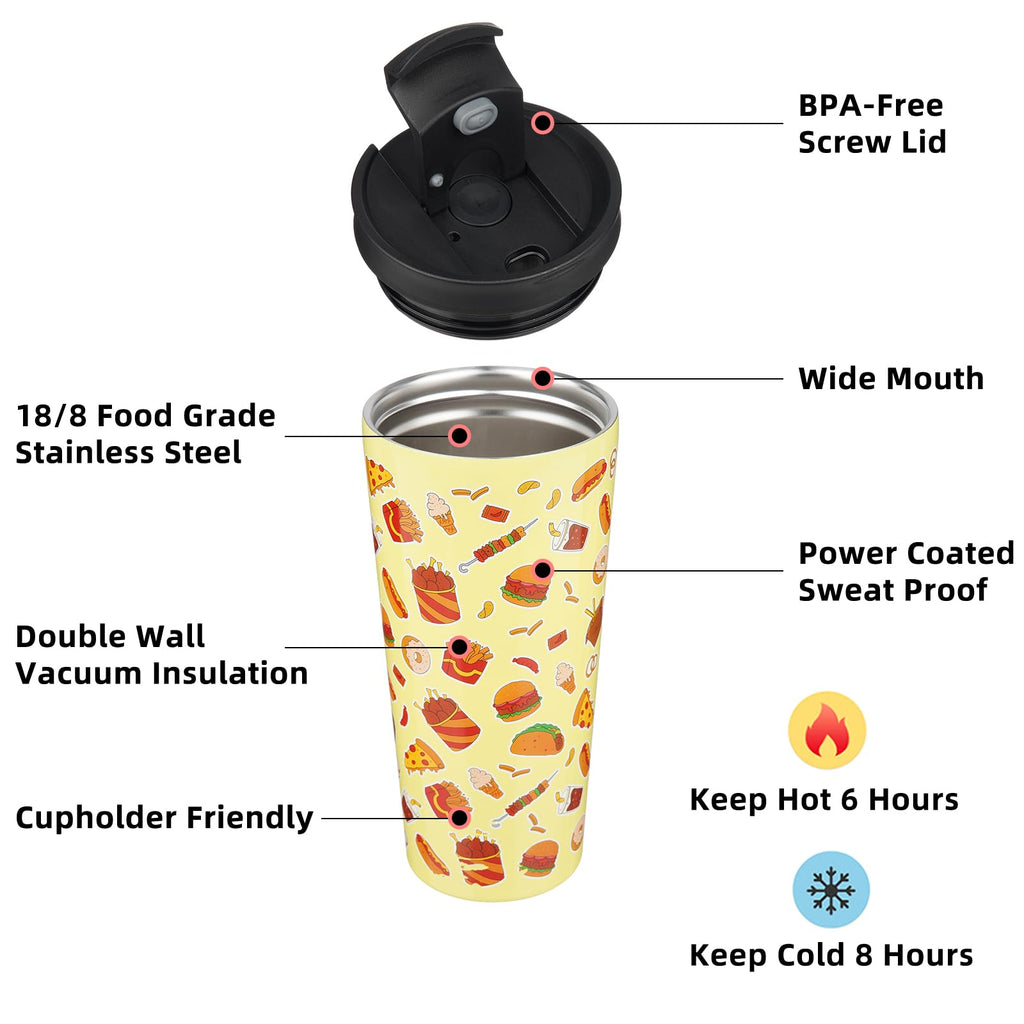 22 oz Insulated Stainless Steel Tumbler with Straw C433365