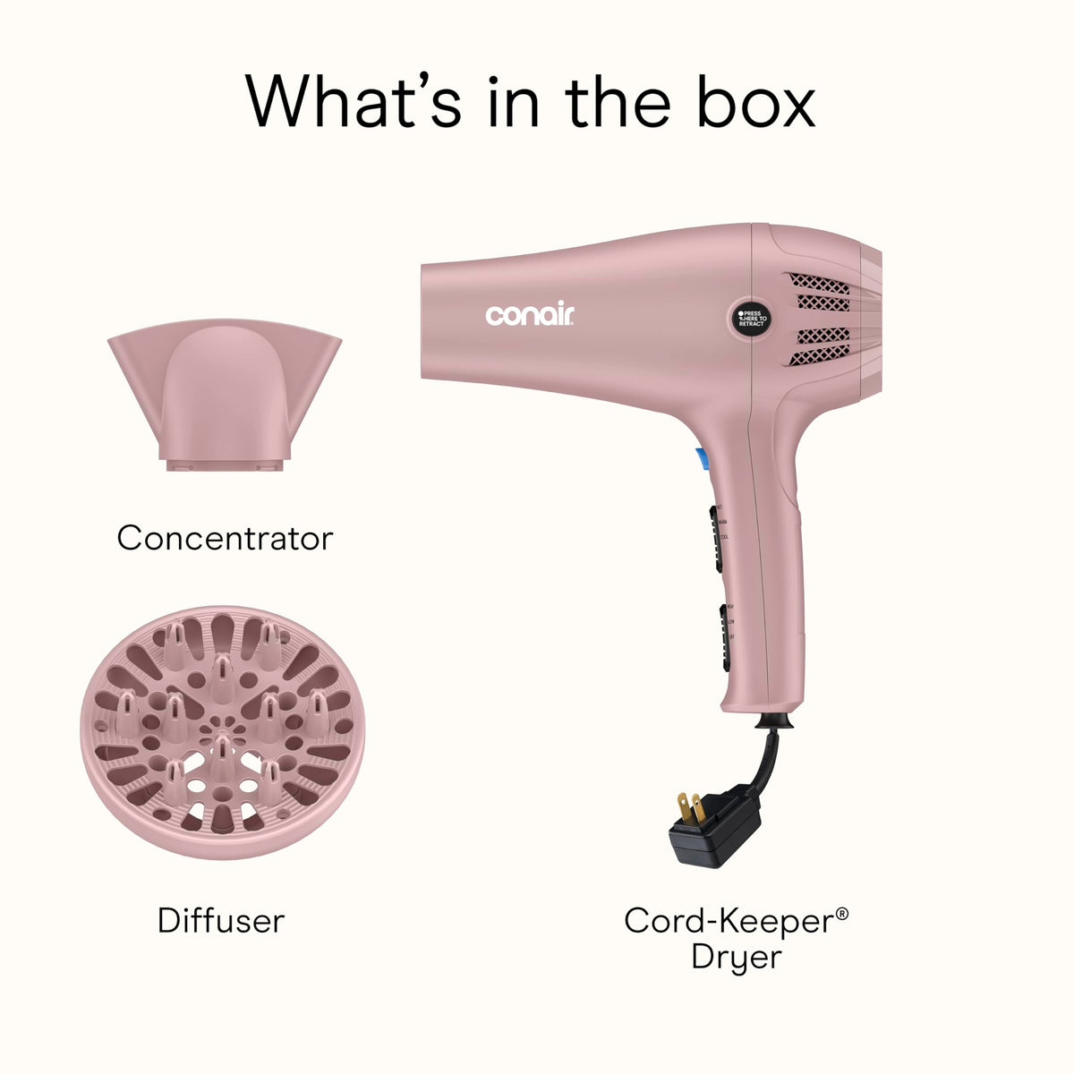 1875W Hair Dryer with Diffuser & Concentrator I968