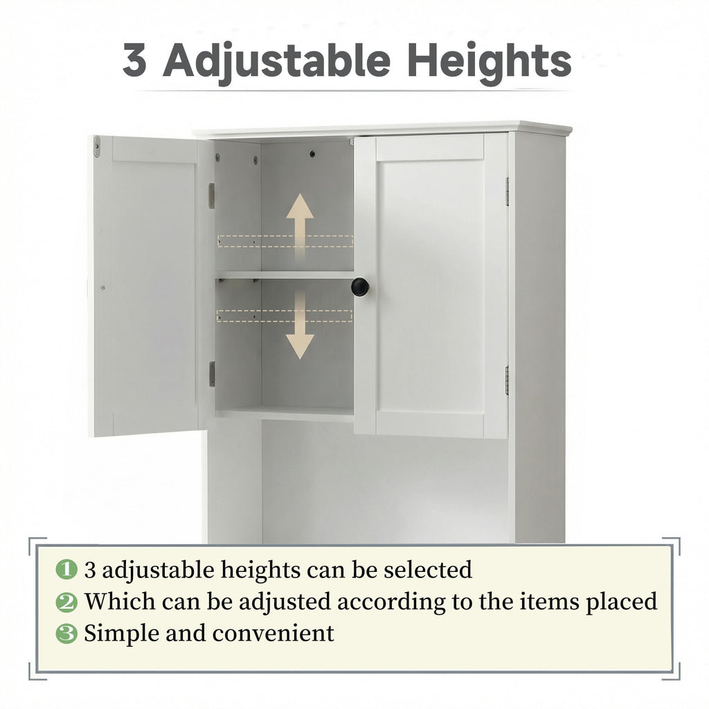 White 30" x 24" Wall Mounted Bathroom Cabinet with Adjustable Shelves S923
