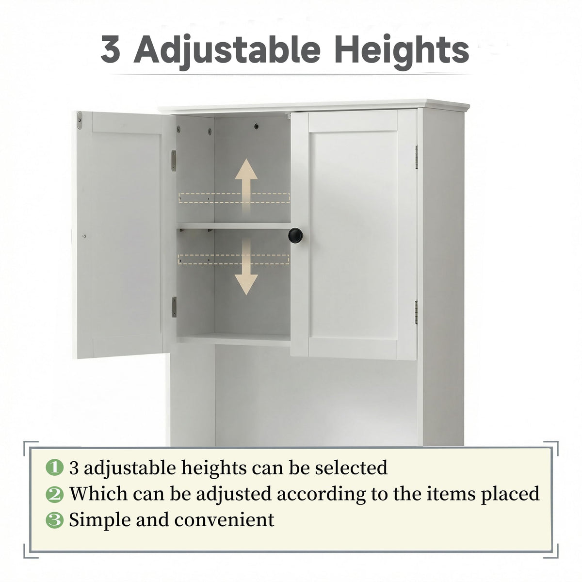 White 30" x 24" Wall Mounted Bathroom Cabinet with Adjustable Shelves S923