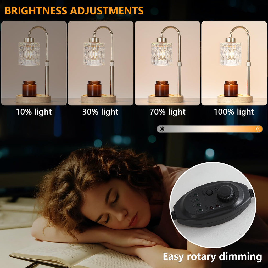 Gold Candle Warmer Lamp with Dimmer and Timer T38645