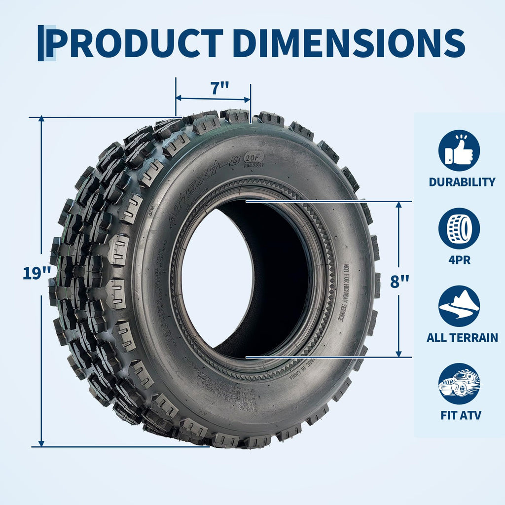 19x7-8 4-Ply Tubeless ATV/UTV Front Tires Set O7433