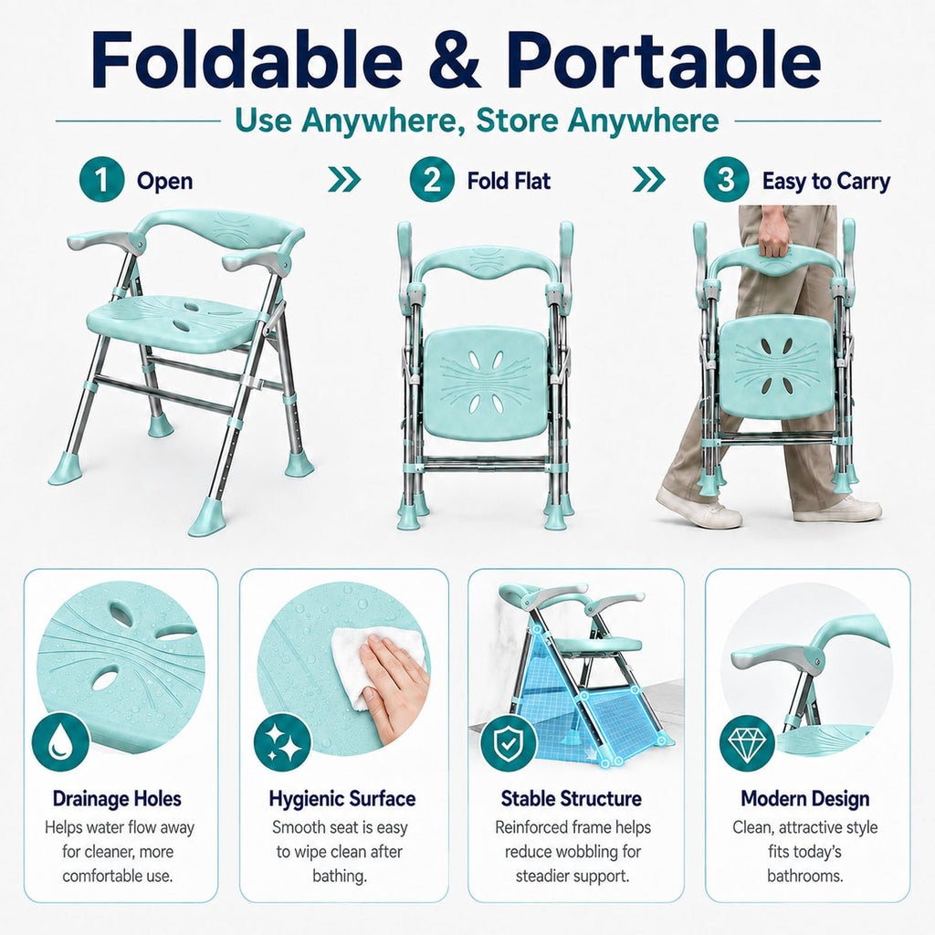 Heavy Duty Shower Chair with Arms and Back F7957