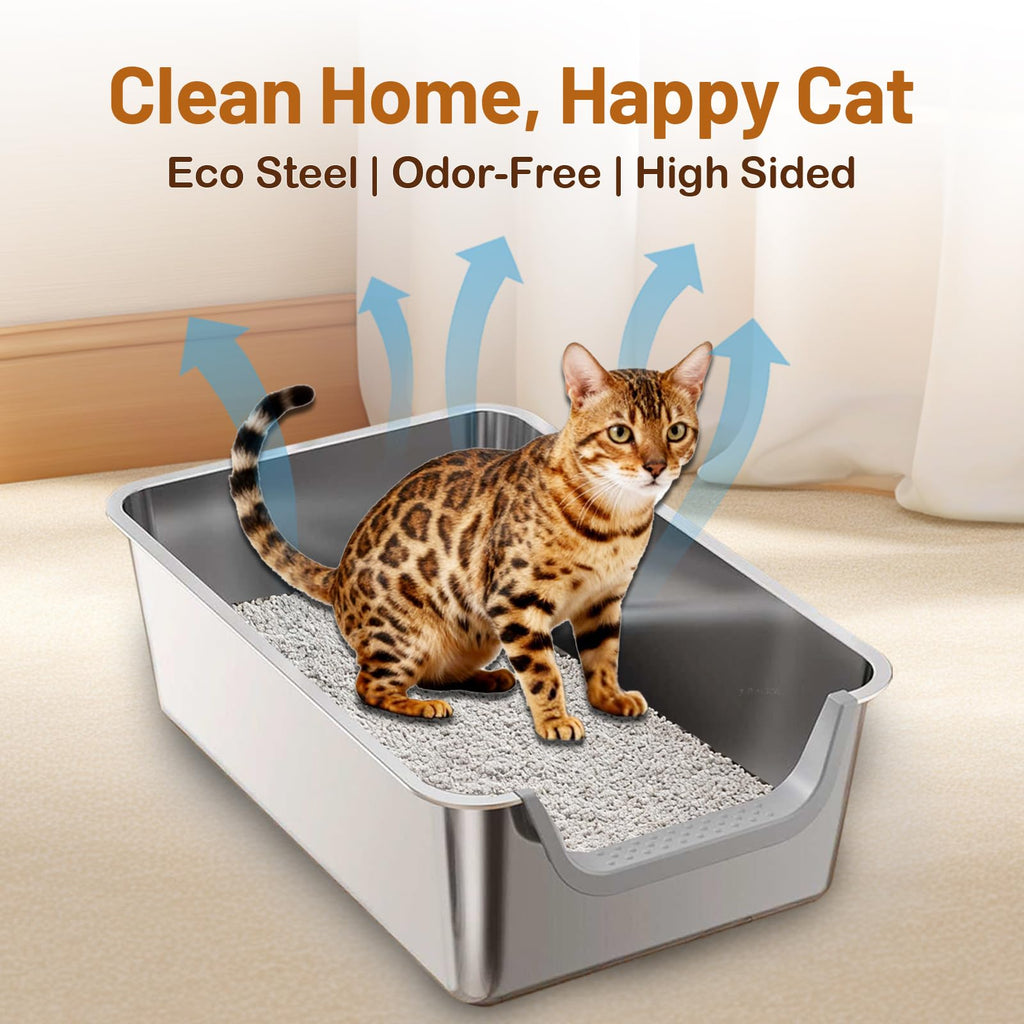Stainless Steel Cat Litter Box with Low Entry L6514