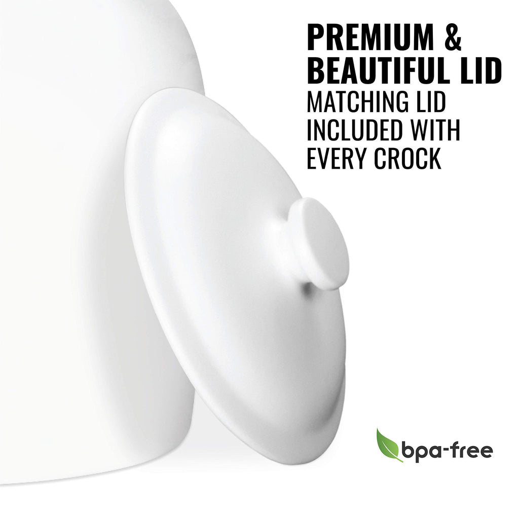 Porcelain Ceramic Crock Water Dispenser with Stainless Steel Faucet and Lid H3072