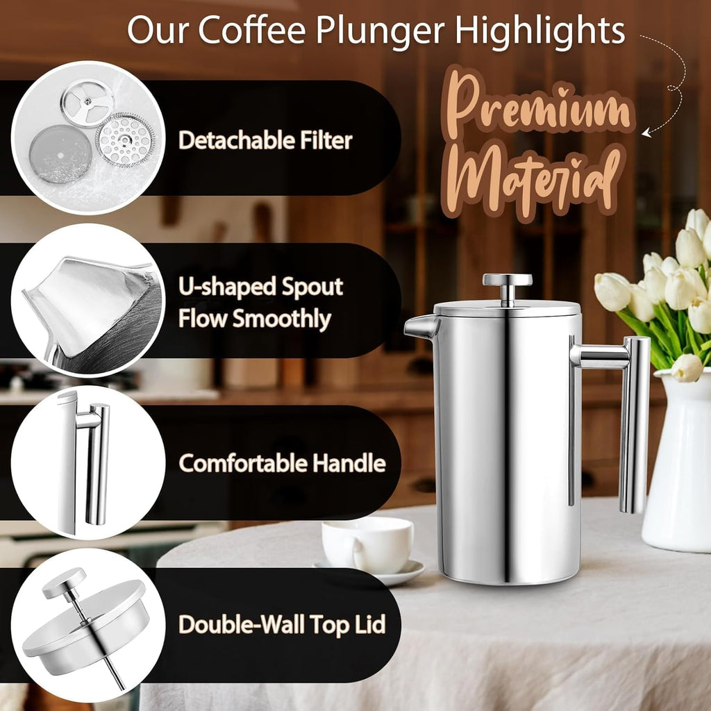 Small 12oz Stainless Steel Insulated French Press Z684043