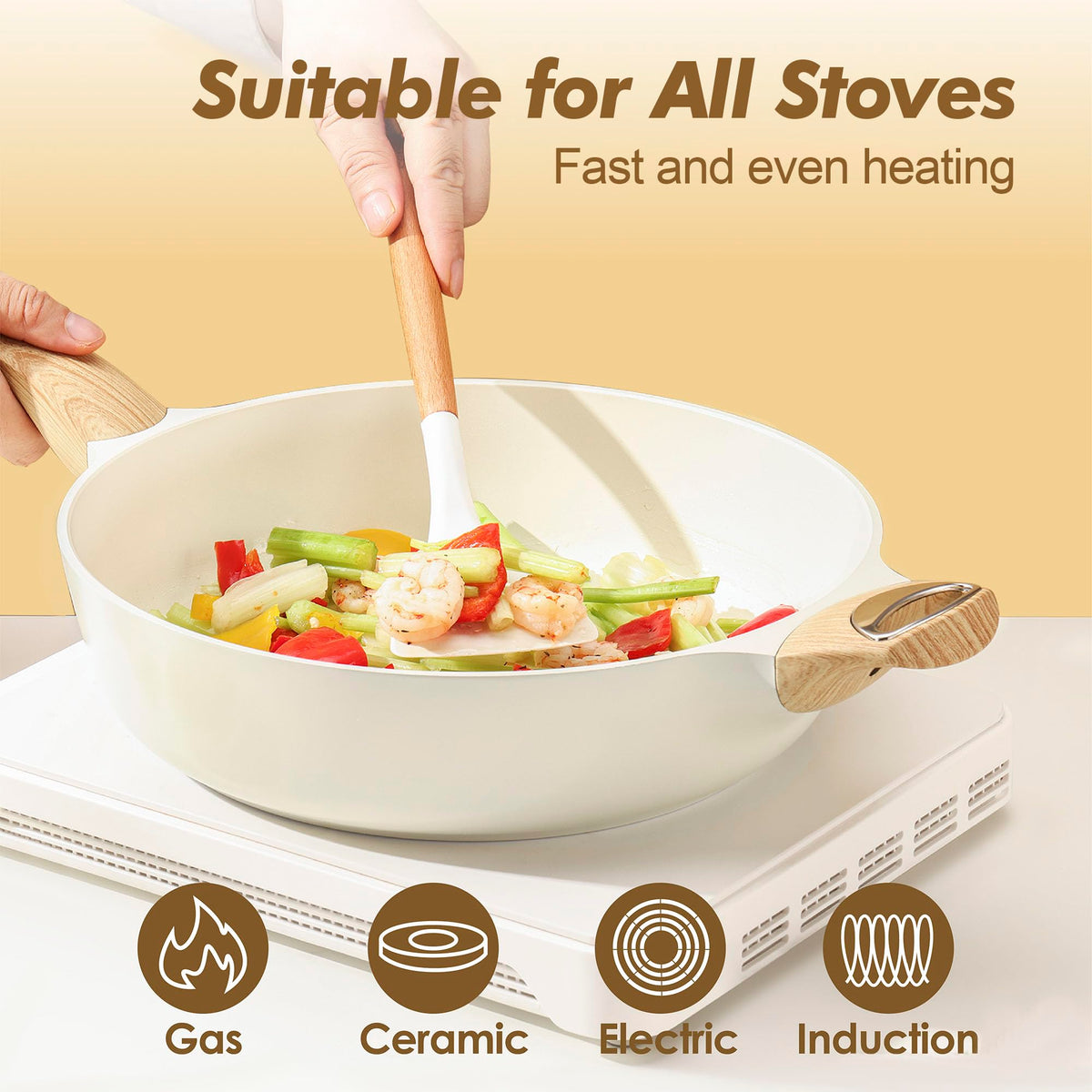 14 Piece Non Stick Ceramic Cookware Set U42105