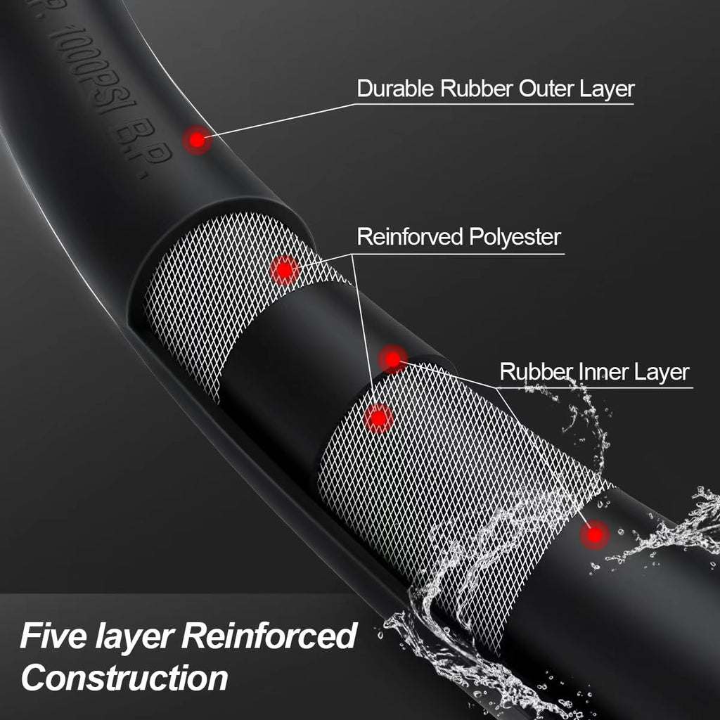 100FT x 3/4" Heavy Duty Rubber Garden Hose V20510