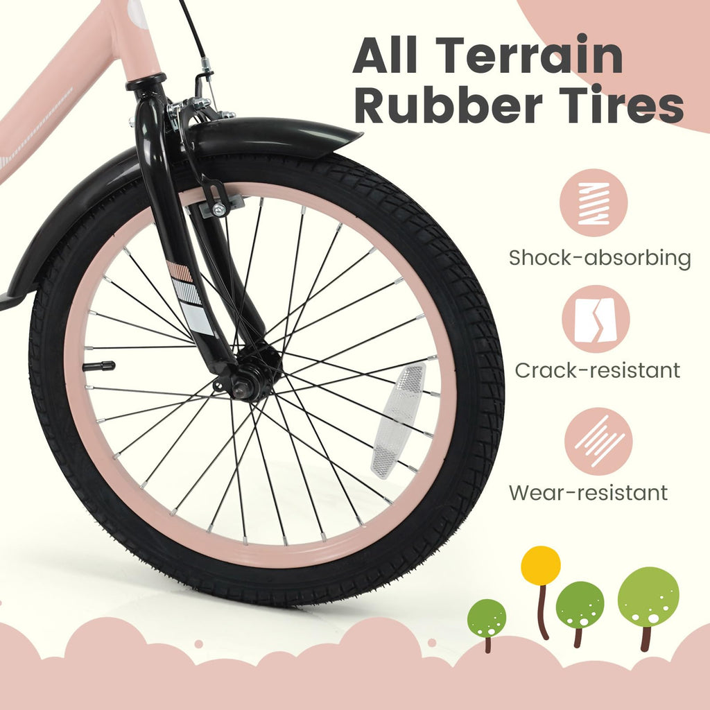 Kids Bike with Removable Training Wheels, Dual Brakes, Adjustable Seat & Handlebar F12499