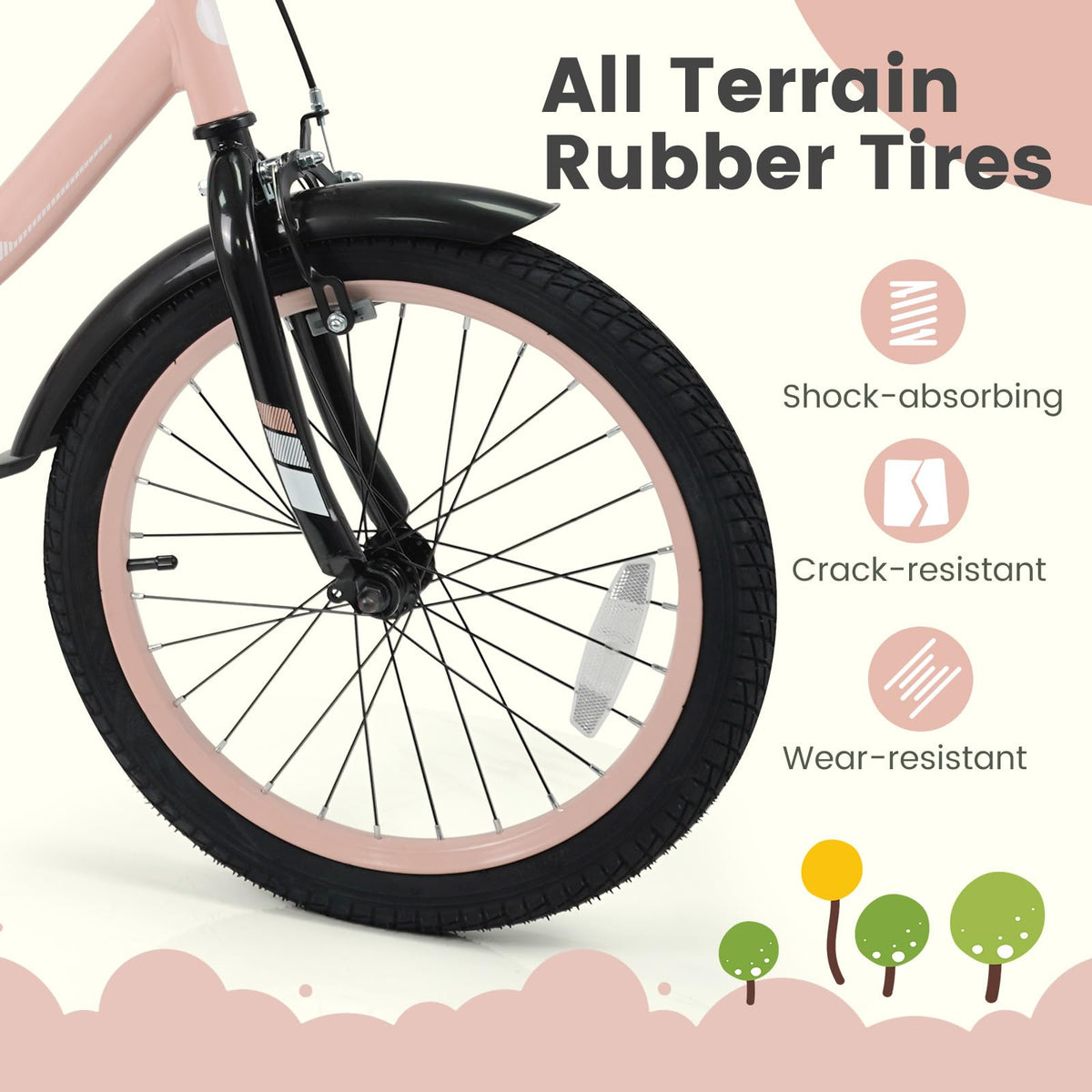 Kids Bike with Removable Training Wheels, Dual Brakes, Adjustable Seat & Handlebar F12499